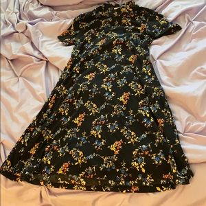 Lush Floral Mock Neck Dress